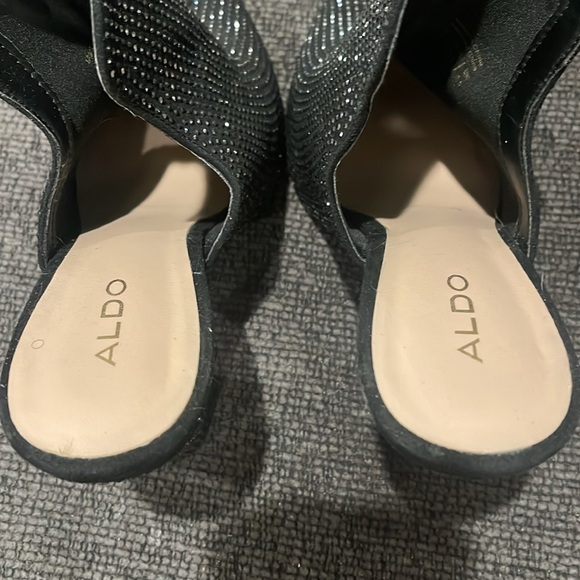 Gently worn Aldo slip chunky bedazzled heels - Picture 3 of 3